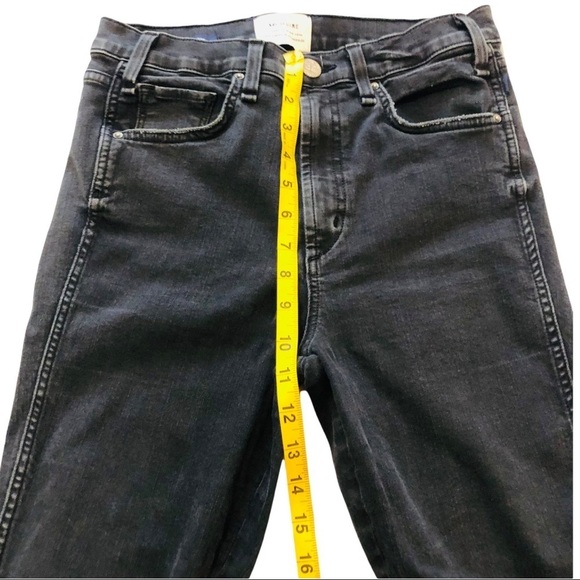 MCGUIRE Vintage Slim High Rise Destroyed Blown Out Knee Jeans Black 27 goth - Picture 8 of 15